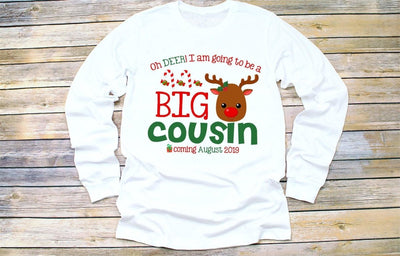 Big Cousin Shirt , Personalized Big Cousin Shirt , Reindeer Big Cousin Shirt , Christmas Big Cousin Announcement Shirt , Big Cousin Gift - SweetTeez LLC