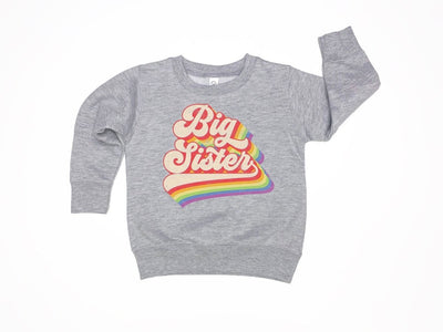 Big Sister retro rainbow sweatShirt | toddler - SweetTeez LLC