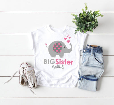 Big Sister Shirt , Big Sister Shirts , Personalized Big Sister Shirt , Elephant Big Sister Shirt , Elephant Shirt , Big Sister Gift - SweetTeez LLC