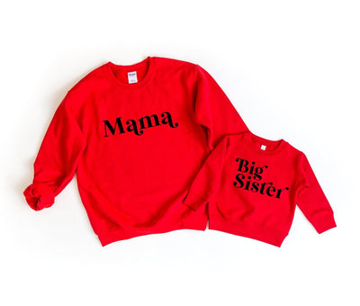Big Sister sweatshirt, Mama & Me sweatshirts, Valentine's Day Shirts, Mama Sweatshirt, Retro Sweatshirts - SweetTeez LLC