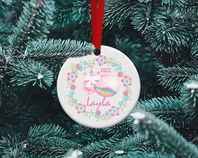 Caticorn ornament for girl | personalized - SweetTeez LLC