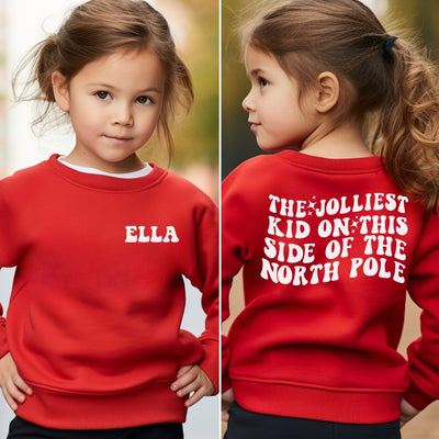 Christmas Sweatshirt - Kids Crewneck - Funny Christmas Shirt - Oversized Sweatshirt - With Name - SweetTeez LLC