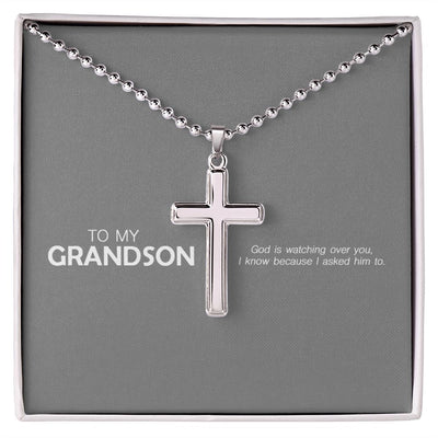 Cross Necklace Ball Chain | To My Grandson - SweetTeez LLC
