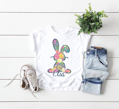 Easter Shirt For Girls , Personalized Easter Shirt For Girls , Girls Personalized Easter Shirt , Easter Bunny shirts , Floral Shirts Girls - SweetTeez LLC