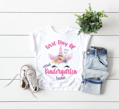 First Day Of Kindergarten Shirt , First Day Of Virtual Kindergarten Shirt , Personalized First Day Of Kindergarten Shirt , Back To School - SweetTeez LLC