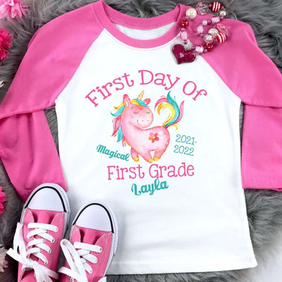 First Grade Shirt - First Day Of First Grade Shirt - Personalized First Grade Shirt - First Grade Gift For Girls - Unicorn Shirt - SweetTeez LLC