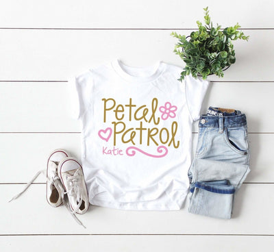 Flower Girl Proposal Gift , Personalized Flower Girl Proposal Gift , Flower Girl Shirt , Petal Patrol Shirt , Personalized Petal Patrol Top - SweetTeez LLC