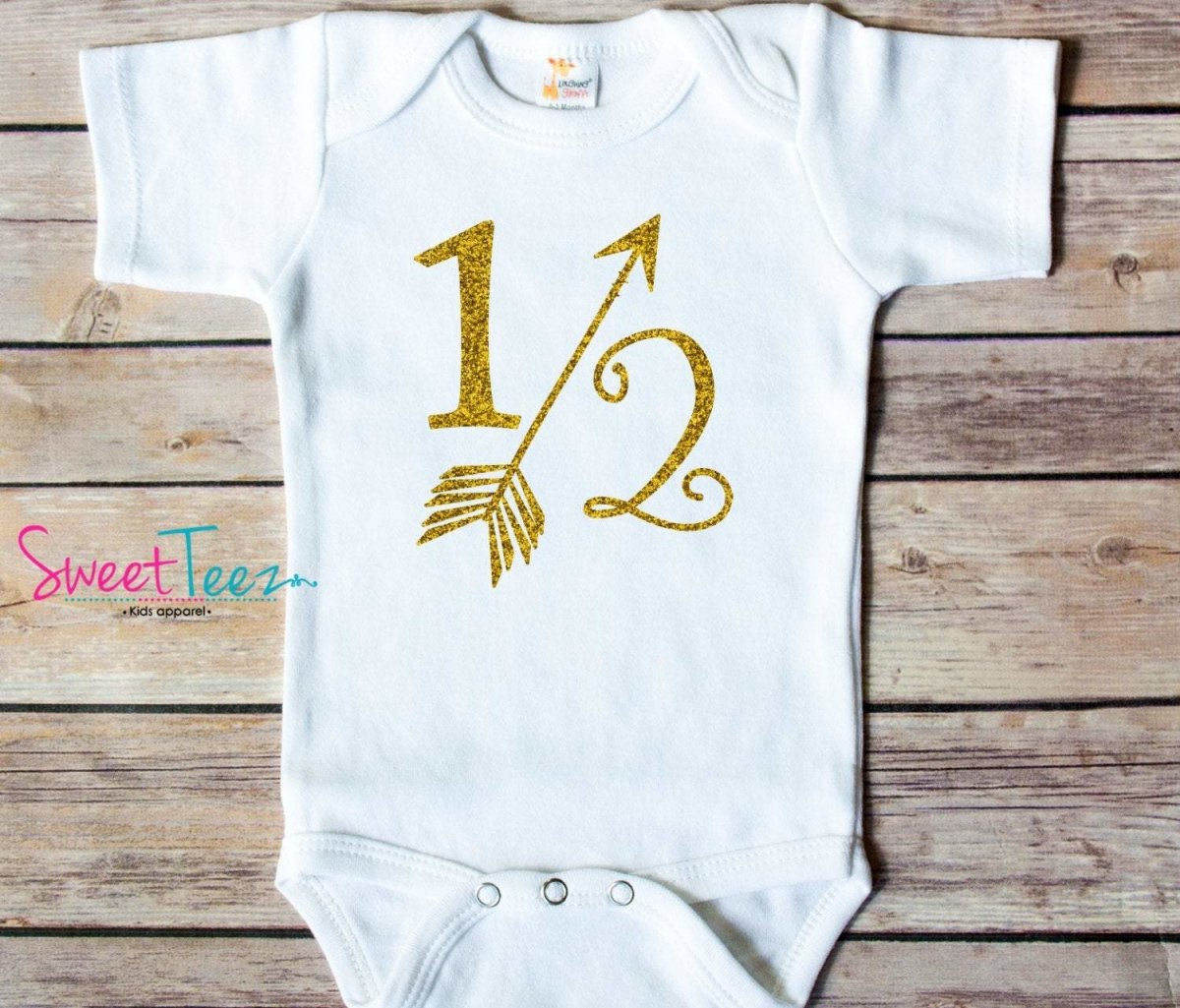 Half Birthday Shirt , Gold Glitter Half Birthday Shirt , Half Birthday Outfit For Girls , 1/2 Birthday Shirt For Baby Girl