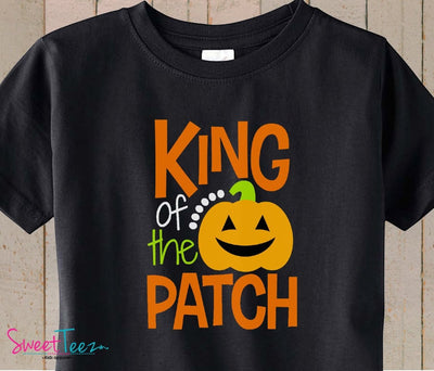 Halloween Shirt King of The Patch  Shirt Pumpkin Patch Shirt Boy Funny Shirt Black TSHIRT Toddler - SweetTeez LLC