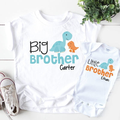 Personalized Big Brother Little brother Dinosaur Shirts Set - SweetTeez LLC
