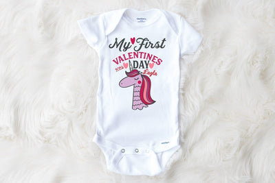 Personalized First Valentines Onesie® For Girl , First Valentines Onesie® For Baby Girl , First Valentines Day Onesie® For Baby Girl - SweetTeez LLC