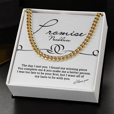 Promise Necklace | Cuban Chain For Men | Gift From Girlfriend - SweetTeez LLC