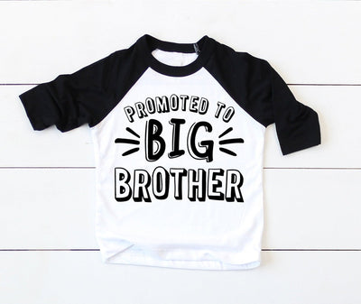 Promoted to Big Brother Shirt - Black Raglan - SweetTeez LLC