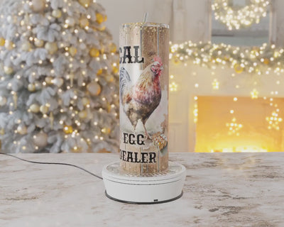 Chicken Tumbler, Gift For Her, With Straw And Lid, 20 oz Skinny