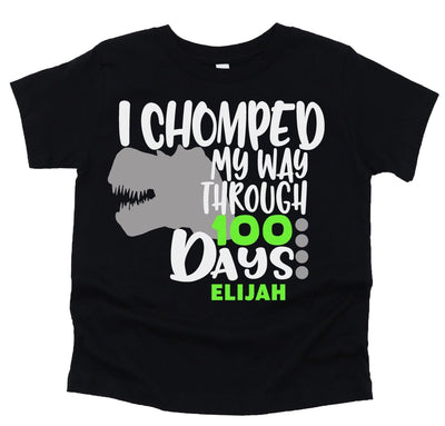 100 days of school shirt | Personalized Dinosaur Tshirt For Boys - SweetTeez LLC
