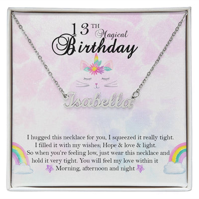 13th Birthday Necklace For Girl | Magical Custom Name Necklace - SweetTeez LLC