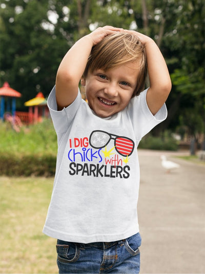 4th Of July Shirt - Fourth Of July Shirt - 4th Of July Shirts For Boys - Funny 4th Of July Shirt - I Dig Chicks With Sparklers Shirt - Gift - SweetTeez LLC