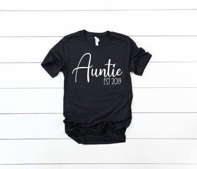 Auntie Shirt , Auntie Pregnancy Announcement Shirt , Pregnancy Announcement For Aunt , Aunt Shirt , Auntie Est Shirt , Gift For Aunt - SweetTeez LLC