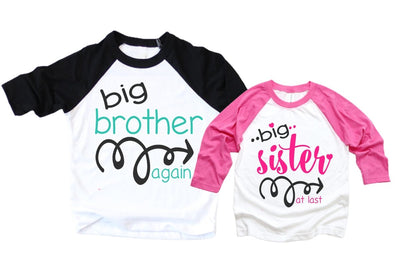 Big Brother Again Big Sister At Last Shirts |set of 2 - SweetTeez LLC