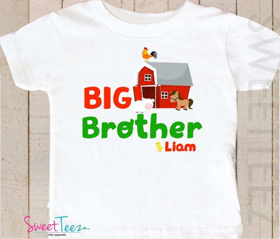 Big Brother Farm Shirt Big cousin Shirt Personalized Shirt Sibling Announcement - SweetTeez LLC