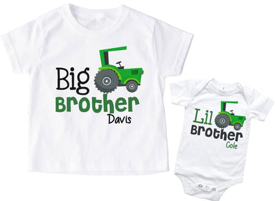 Big Brother Little brother Tractor Shirts | Personalized - SweetTeez LLC