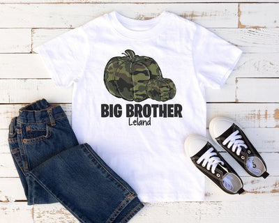 Big Brother Shirt , Fall Big Brother Shirt , Fall Big Brother announcement Shirt , Pumpkin Shirt , Camo Big Brother Shirt , Fall Brother - SweetTeez LLC