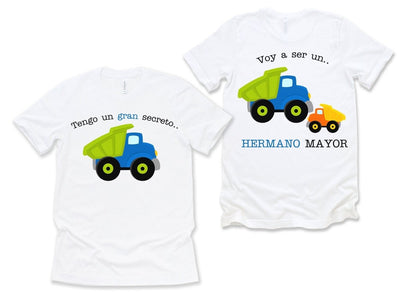 Big Brother Shirt - Hermano Mayor - Personalized Big Brother Shirt - Hermano Mayor Shirt - Dump Truck Shirt - Big Brother Announcement Shirt - SweetTeez LLC