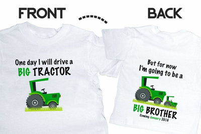 Big Brother Shirt - Personalized Big Brother Shirt - Big Brother Shirt Announcement - Tractor Shirt - Big brother Gift - Big Brother To Be - SweetTeez LLC