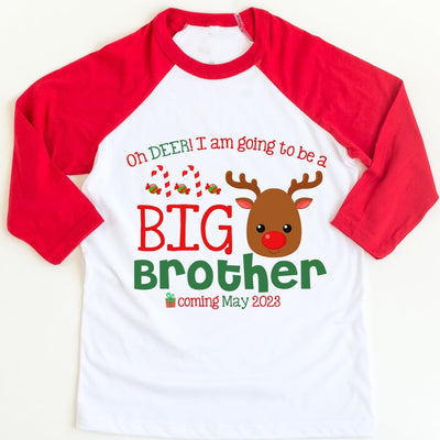 Big Brother Shirt , Personalized Big Brother Shirt , Christmas Big Brother Shirt , Christmas Big Brother Announcement Shirt , Reindeer Shirt - SweetTeez LLC