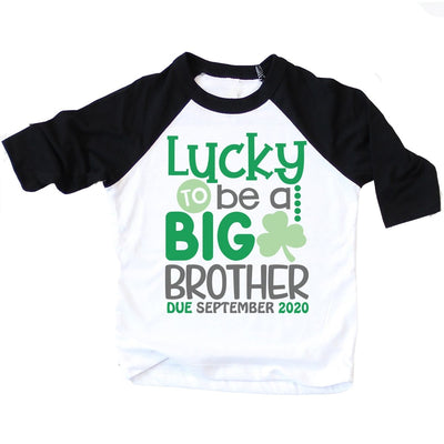 Big Brother Shirt , Personalized Big Brother Shirt , Lucky Big Brother Shirt , Big Brother To Be , St Patricks Day Announcement Shirt - SweetTeez LLC