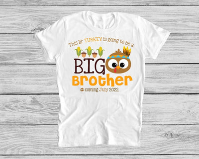 Big brother Shirt , Personalized big brother Shirt , Thanksgiving big brother Shirts , big brother Announcement Shirt , Turkey big brother - SweetTeez LLC