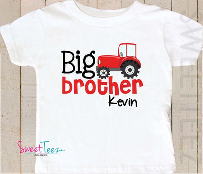 Big Brother Shirt - Red Tractor - SweetTeez LLC