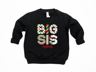 big sis christmas sweatshirt toddler | personalized - SweetTeez LLC