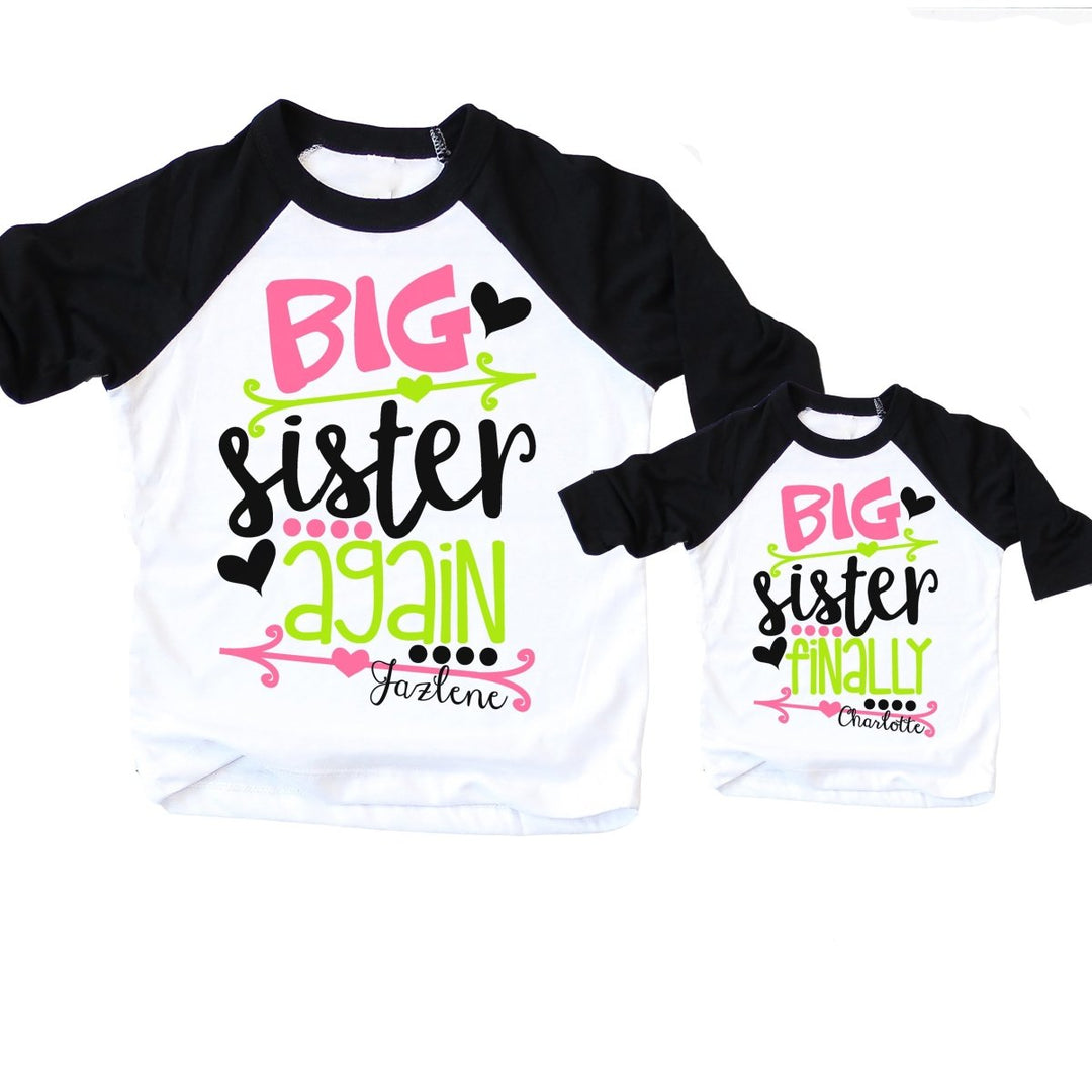 4 order shirt set Big Sister Again Shirts Big Brother Shirts Little Sister Sibling Shirt Sets & Tees