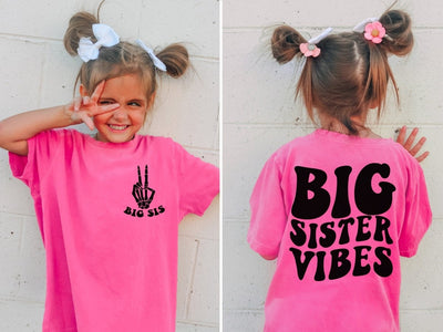 Big Sister Announcement Shirt For Girl, Pink Comfort Colors® Tshirt, Baby Shower Gift, Pregnancy tees - SweetTeez LLC