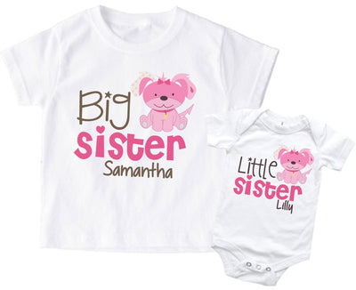 big sister little sister puppy dog shirt sets - SweetTeez LLC