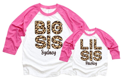 Big Sister Little Sister Shirts , big sister Little sister Leopard Shirts , big sister announcement shirts , Leopard big sister shirt set - SweetTeez LLC