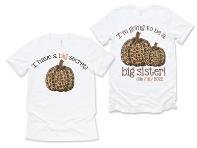 Big Sister Shirt , Personalized Big Sister Shirt , Big Sister Pumpkin Shirt , Big Sister Announcement Shirt , Big Sister gift , Fall Shirts - SweetTeez LLC