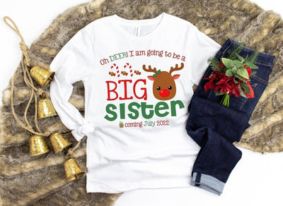 Big Sister Shirt , Personalized Big Sister Shirt , Big Sister Shirt Christmas , Christmas Big Sister Shirt Announcement , Christmas Gift - SweetTeez LLC