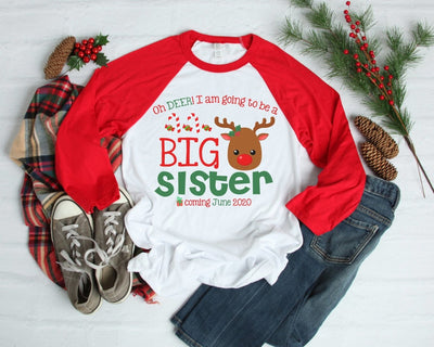 Big Sister Shirt , Personalized Big Sister Shirt , Christmas Big Sister Shirt Announcement , Christmas Pregnancy Announcement Shirt Big Sis - SweetTeez LLC