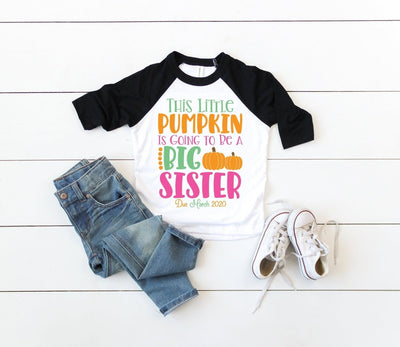 Big Sister Shirt , Personalized Big Sister Shirt , Pumpkin Big Sister Shirt , Fall Shirt Big Sister , Personalized Big Sister Announcement - SweetTeez LLC