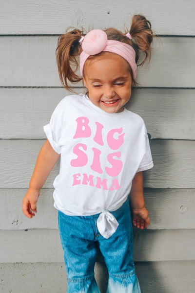 Big Sister Shirt, Retro Big Sister Shirt, Big Sis Tshirt, Big Sister Gift, Retro Shirt, Pink Shirt For Big Sister, Custom Big Sister Shirt - SweetTeez LLC