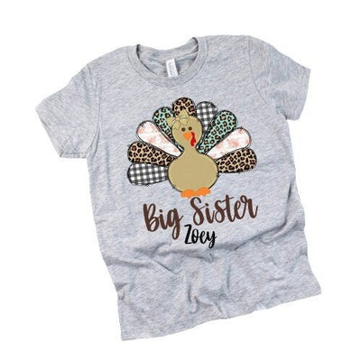 big sister shirt thanksgiving turkey | personalized - SweetTeez LLC