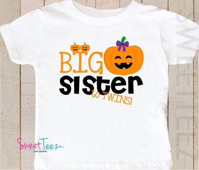 Big Sister to Twins Shirt - Big Sister To Twins t shirt - Big Sister To Be Shirt - Halloween Big Sister Shirt - Twins Shirt - Big Sister - SweetTeez LLC