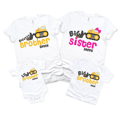 Biggest brother Big Sister Shirts - Biggest Sister Big Sister little brother shirt set - Personalized Set of 4 Shirts - SweetTeez LLC
