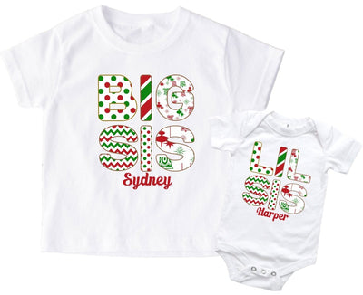 Christmas Big Sister Little Sister Shirt Set | Personalized - SweetTeez LLC