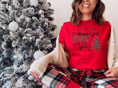 christmas shirt for women leopard print tshirt - SweetTeez LLC