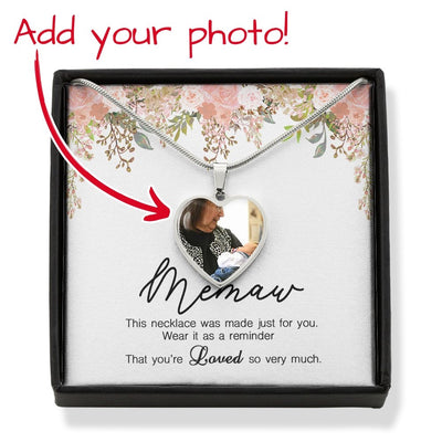 Custom Memaw Necklace | Photo Necklace | Can Be Engraved On the back - SweetTeez LLC