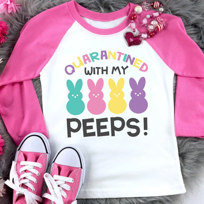 Easter Peeps Quarantine Pink Raglan Shirt - SweetTeez LLC