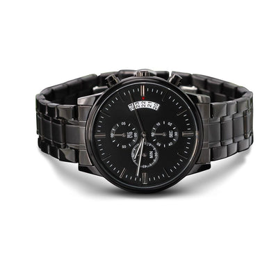 Engraved Black Chronograph Watch | Personalized - SweetTeez LLC